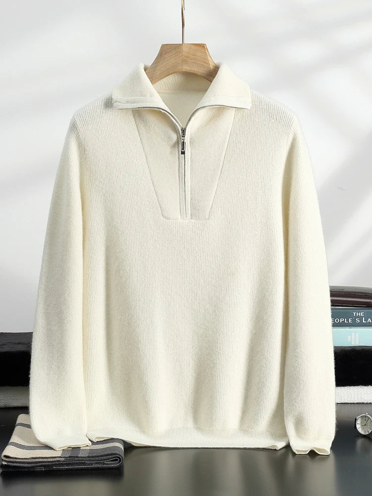 CASHMERE HALF ZIP SWEATER