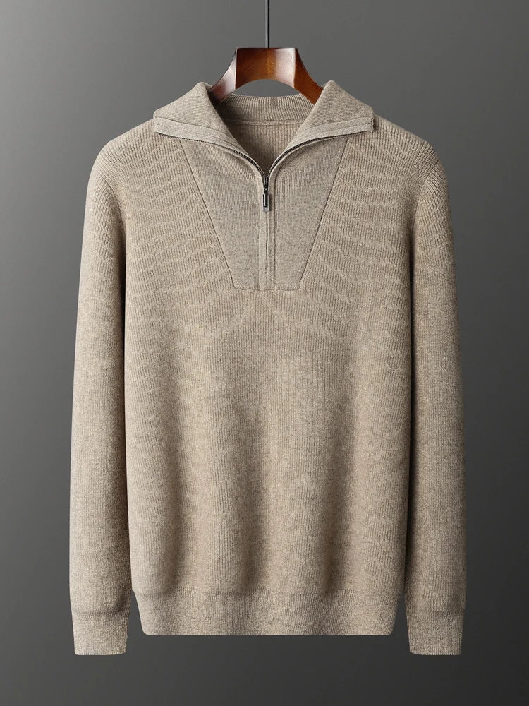 CASHMERE HALF ZIP SWEATER